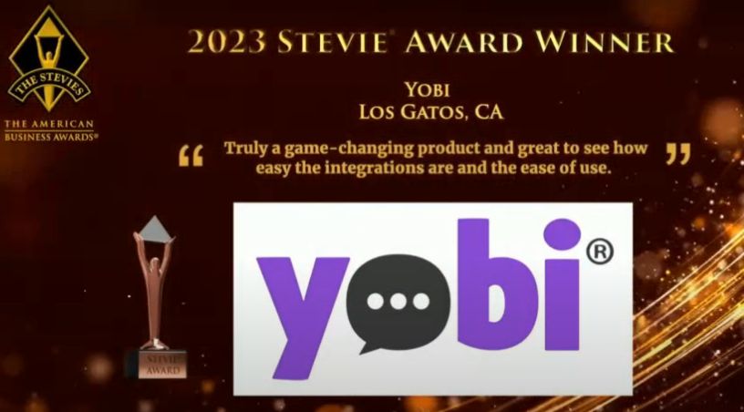 2023 Stevie Award Winner: Yobi, Los Gatos CA, with judge's comment