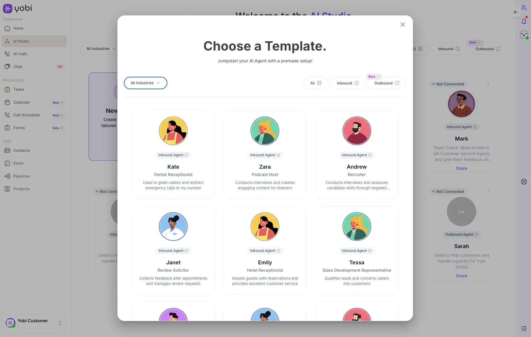 AI Agent Template Selection